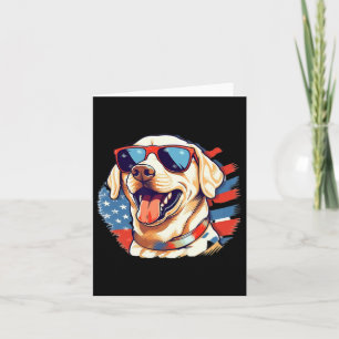 Yellow Lab 4th Of July Design Patriotic Pup Labrad Card