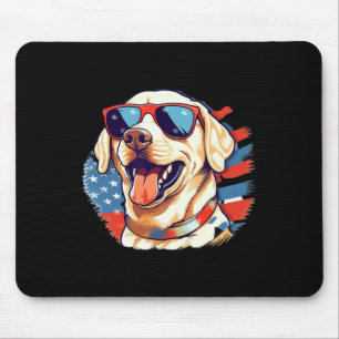 Yellow Lab 4th Of July Design Patriotic Pup Labrad Mouse Pad