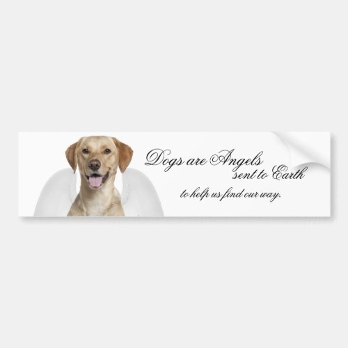 Yellow Lab Angel Bumper Sticker