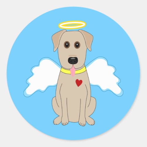 Yellow Lab Angel Dog Classic Round Sticker