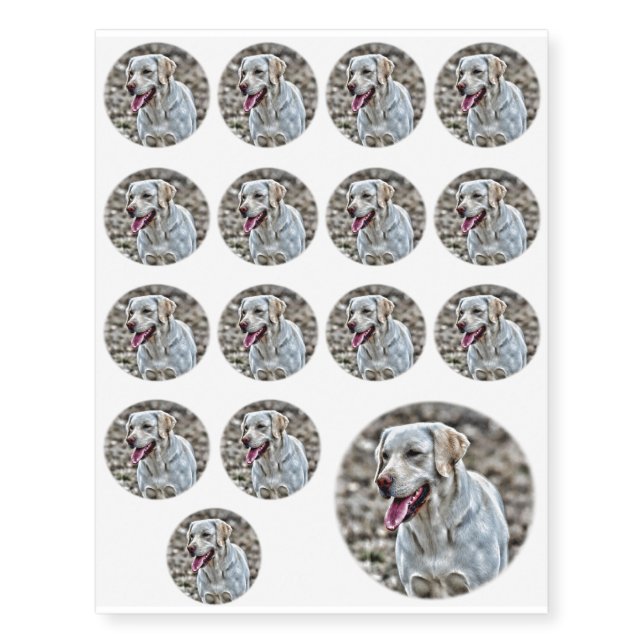 Yellow Lab Artwork Temporary Tattoos (Front)