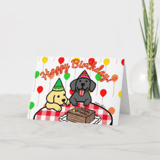 Yellow Lab & Black Lab Birthday Card