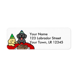 Yellow Lab & Black Lab Birthday Label