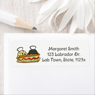 Yellow Lab, Black Lab Chefs Return Address Label