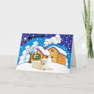 yellow lab cabin holiday card