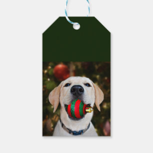 Yellow lab Christmas ball Gift Tags