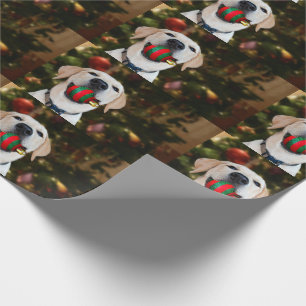 Yellow lab Christmas ball Wrapping Paper