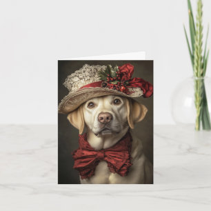 Yellow Lab Christmas Card Elegant Victorian Dog