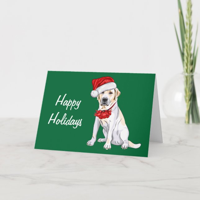 Yellow Lab Christmas (customizable) Holiday Card (Front)