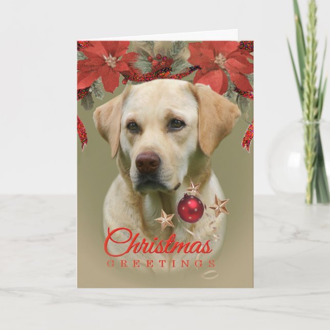 YELLOW LAB CHRISTMAS GREETINGS CARDS (Front)