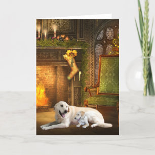 Yellow lab Christmas Holiday Card