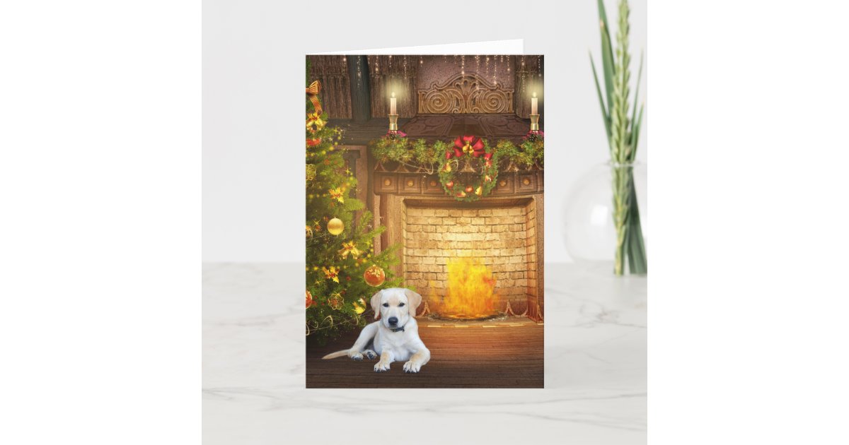Yellow lab Christmas Holiday Card | Zazzle