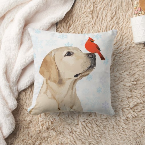 Yellow Lab Christmas Labrador Throw Pillow Zazzle