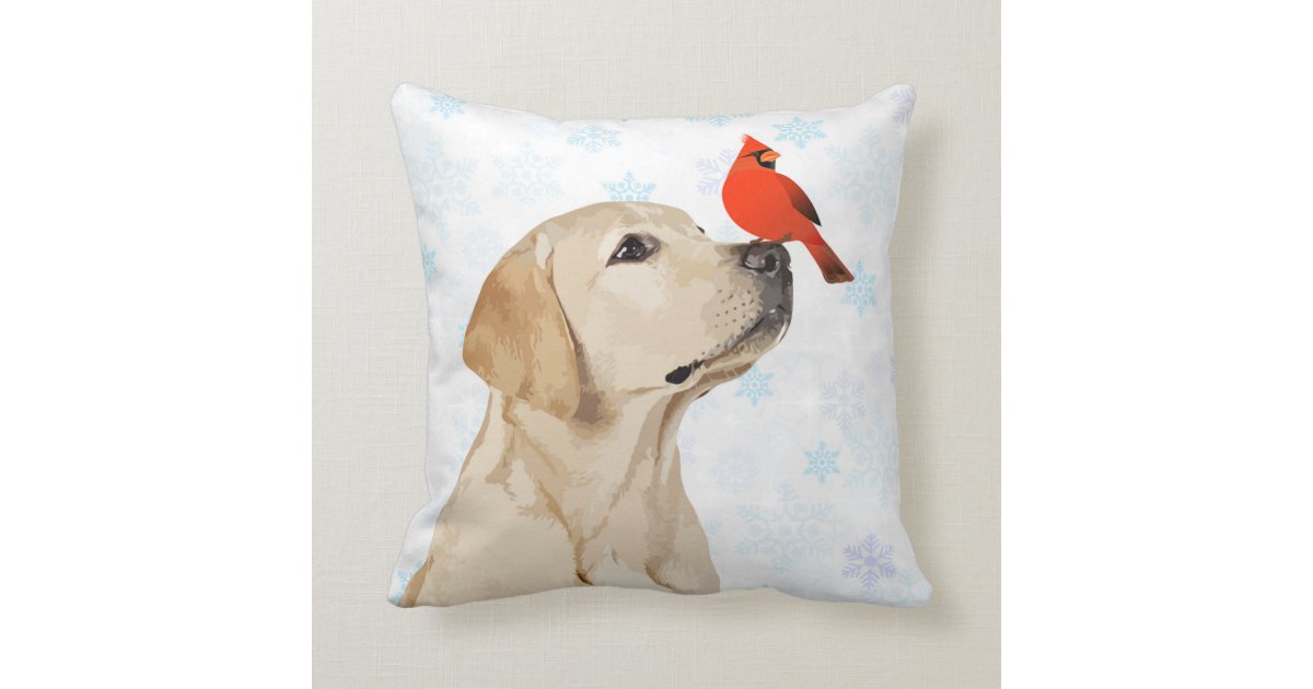 Yellow Lab Christmas Labrador Throw Pillow