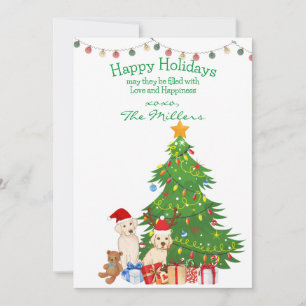 Yellow Lab Christmas Tree Holiday Card