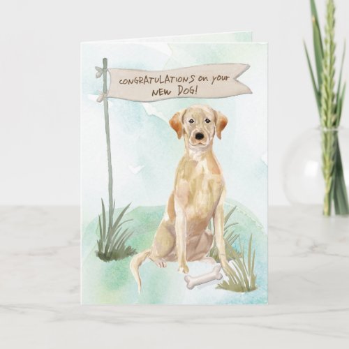 Yellow Lab Congratulations on New Dog Card