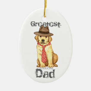 Yellow Lab Dad Ceramic Ornament