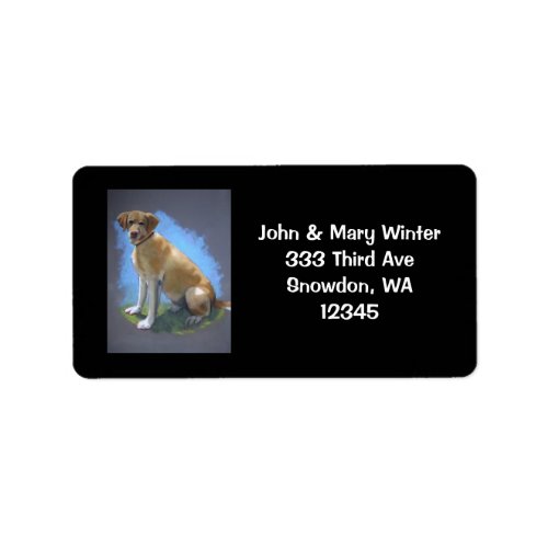 YELLOW LAB DOG ADDRESS LABELS ORIGINAL ART LABEL