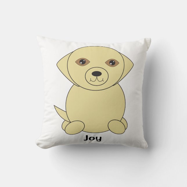 Yellow Lab Dog Cute Personalize Throw Pillow (Front)