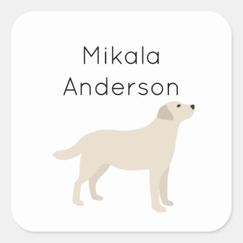 Yellow Lab dog name sticker