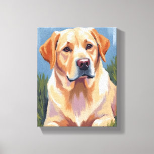 Yellow Lab Dog Pet Painting Canvas Print