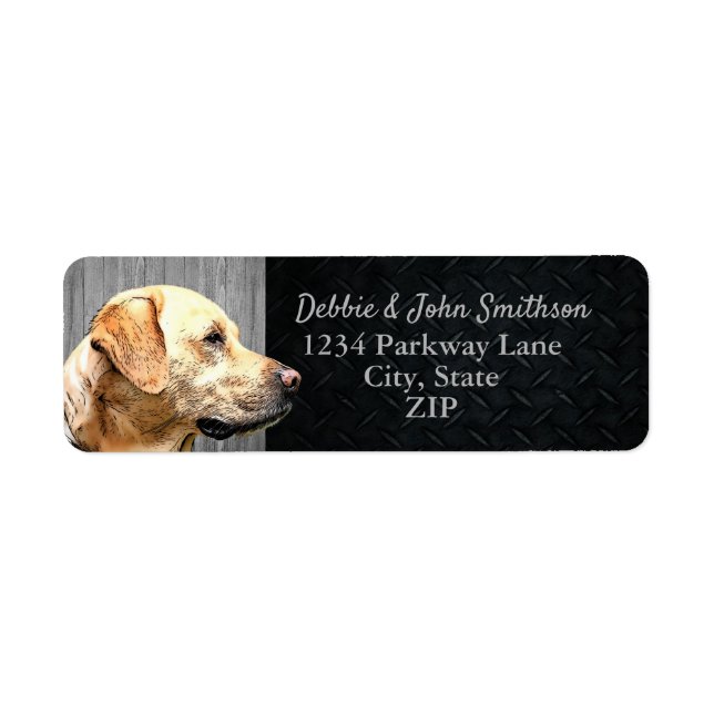 Yellow Lab Dog Return Address Animal Cute Label (Front)