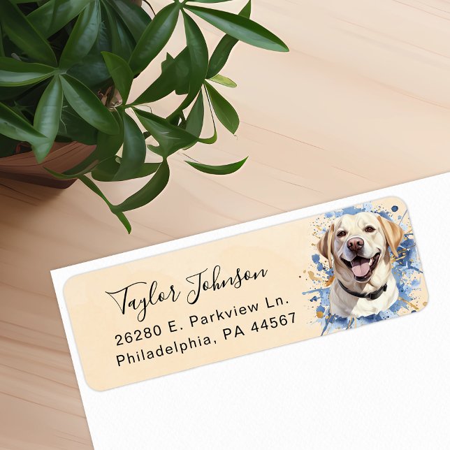 Yellow Lab Dog Return Address Label (Creator Uploaded)