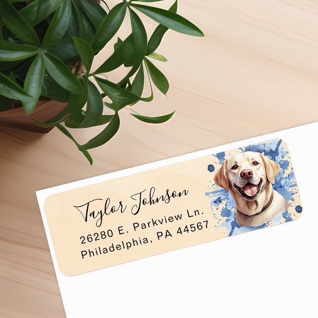 Yellow Lab Dog Return Address Label (Creator Uploaded)