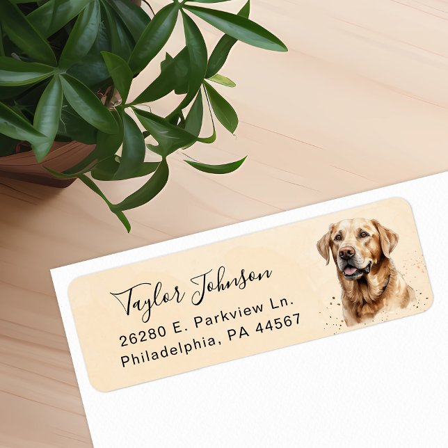 Yellow Lab Dog Return Address Label (Creator Uploaded)