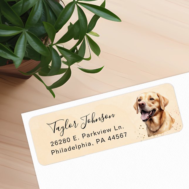Yellow Lab Dog Return Address Label (Creator Uploaded)