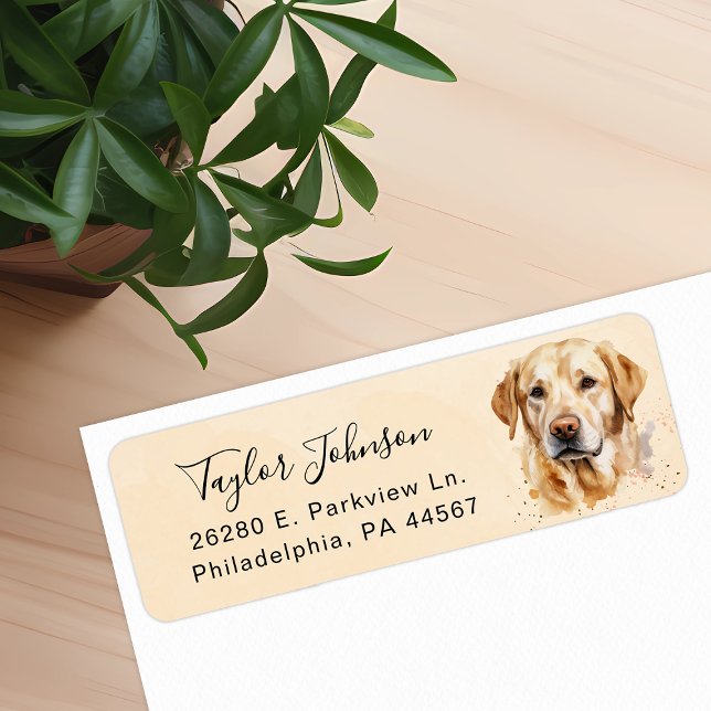 Yellow Lab Dog Return Address Label (Creator Uploaded)