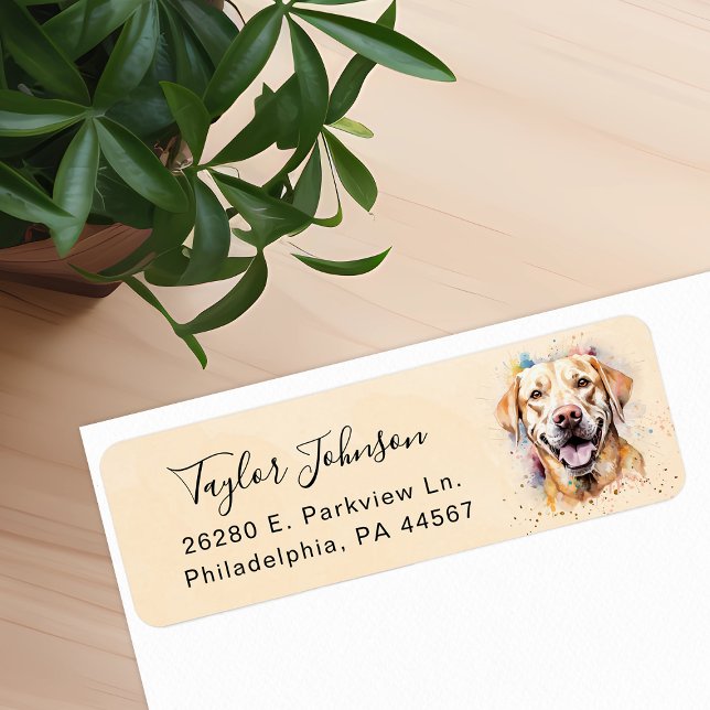 Yellow Lab Dog Return Address Label (Creator Uploaded)