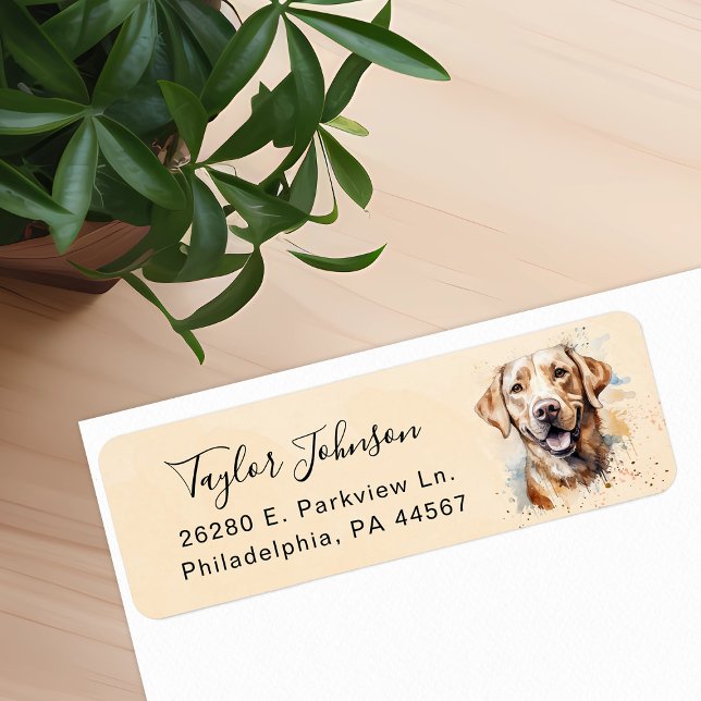 Yellow Lab Dog Return Address Label (Creator Uploaded)