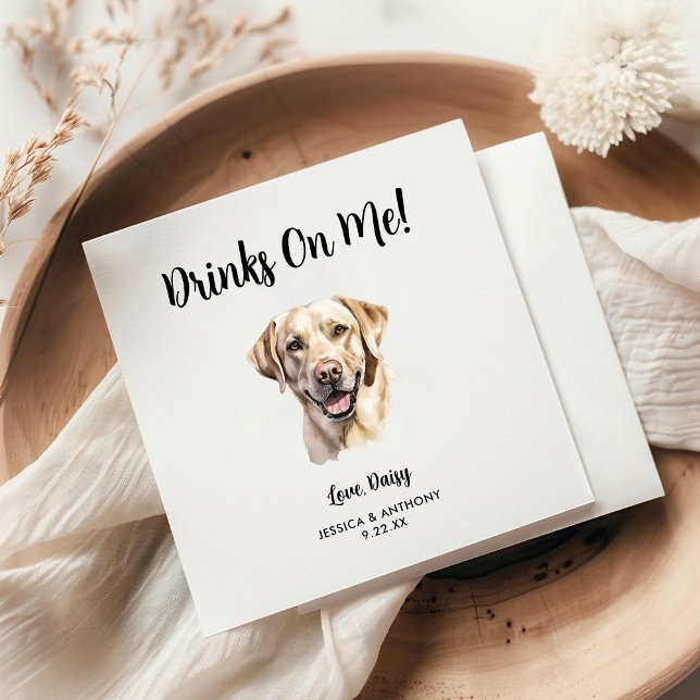 Yellow Lab Dog Wedding  Napkins (Creator Uploaded)