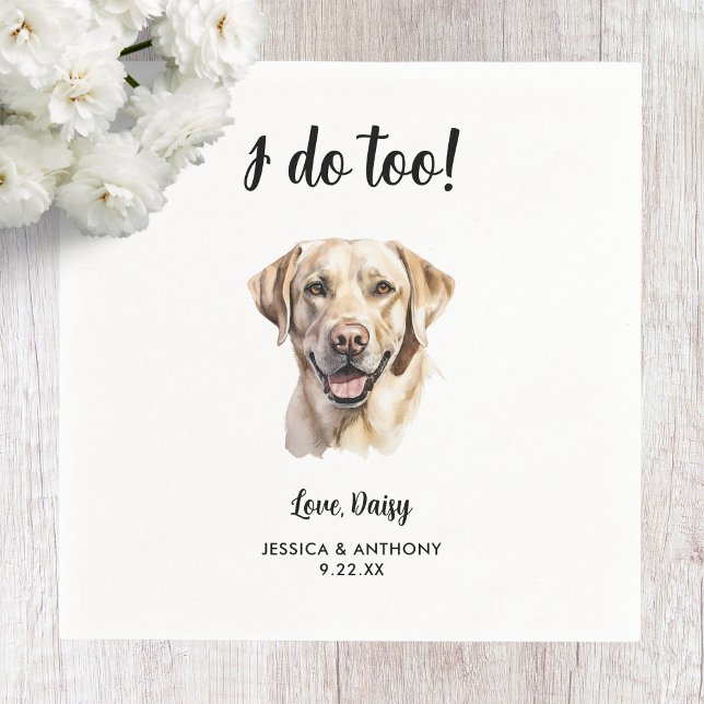 Yellow Lab Dog Wedding  Napkins (Creator Uploaded)