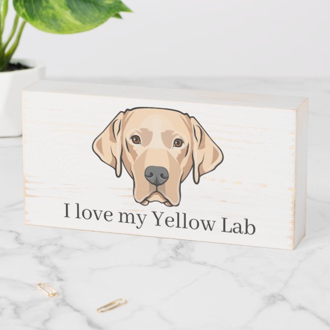 Yellow Lab Dog Wood Box Sign