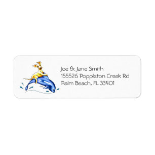 Yellow Lab Dolphin Ride Label