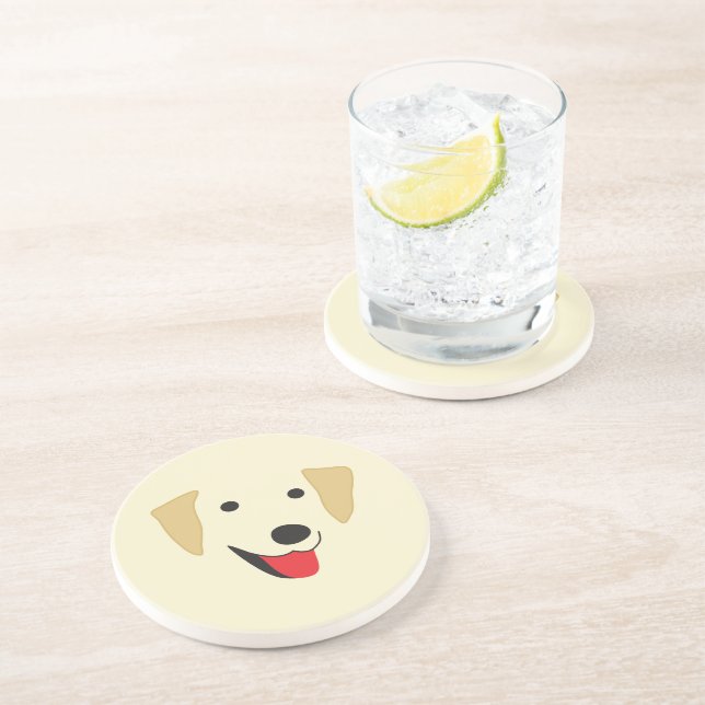Yellow Lab Face  Coaster (Side)