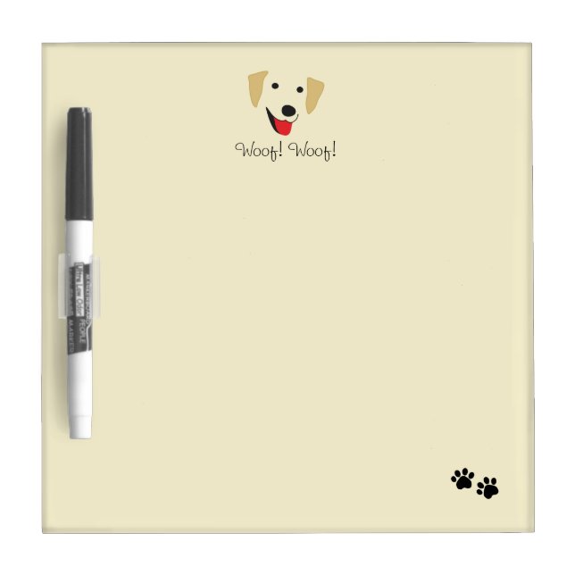Yellow Lab Face Dry Erase Board (Front)