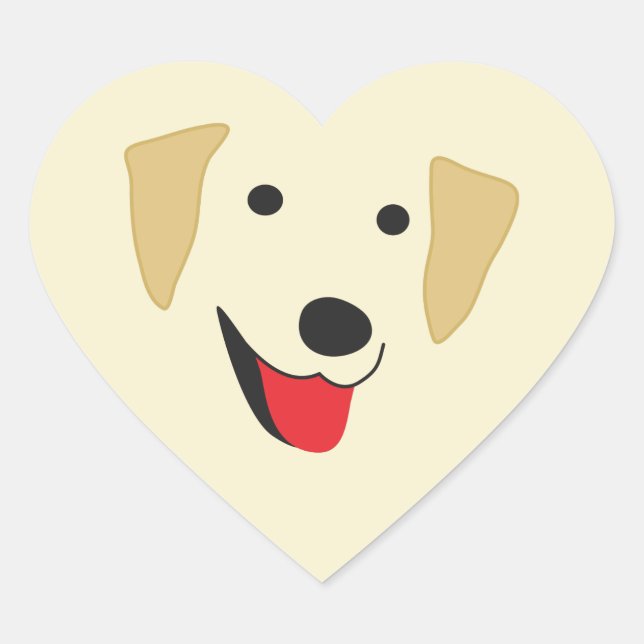 Yellow Lab Face Heart Sticker (Front)