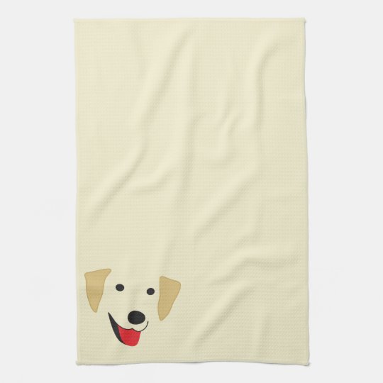 Yellow Lab Face Kitchen Towel