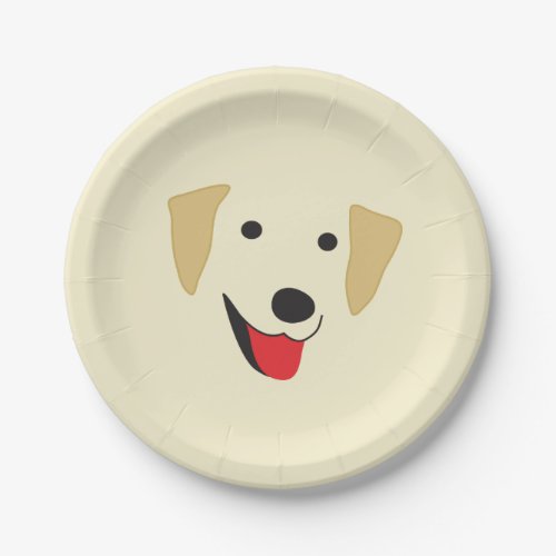 Yellow Lab Face Paper Plates