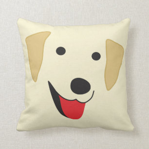 Yellow Lab Face Throw Pillow