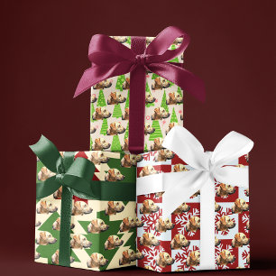 Yellow Lab Festive Christmas Dog Wrapping Paper Sheets