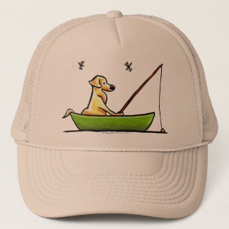 Yellow Lab Fishing Trucker Hat