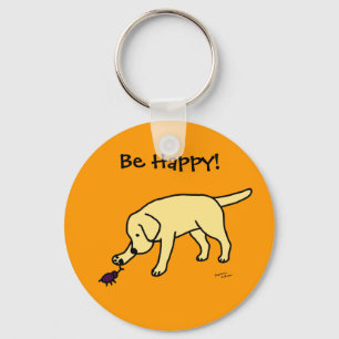 Yellow Lab Friendly Cartoon Labrador Keychain