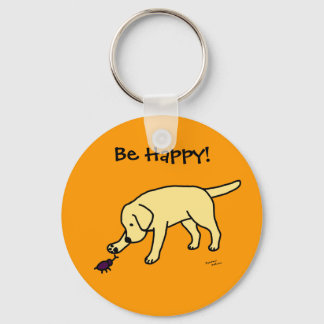 Yellow Lab Friendly Cartoon Labrador Keychain