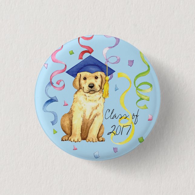 Yellow Lab Graduate Button (Front)