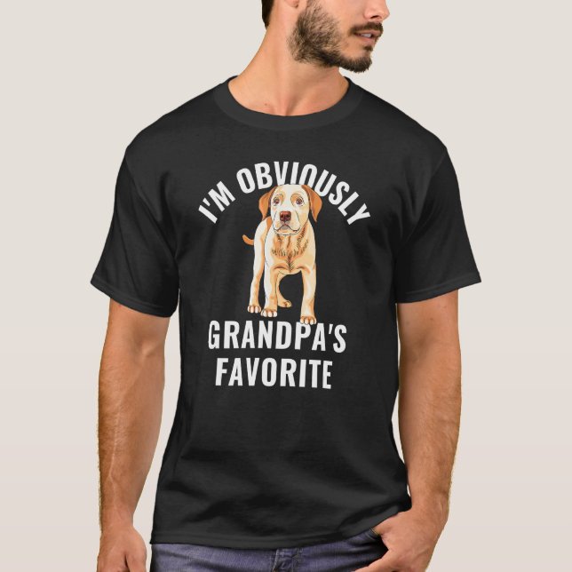 Yellow Lab Grandpa Favorite Labrador Retriever T-Shirt (Front)