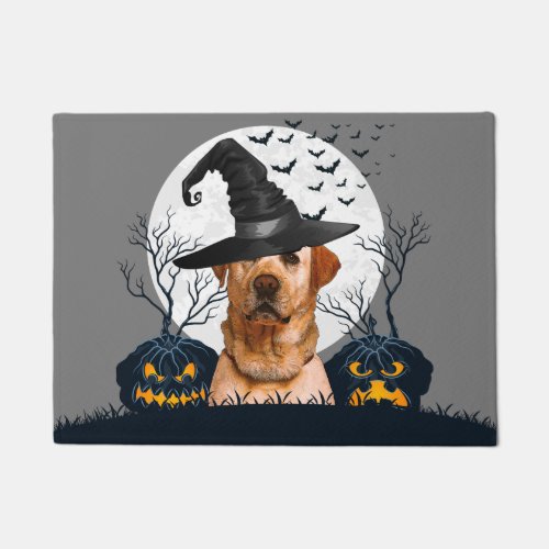 Yellow Lab Halloween Pumpkin Patch Doormat